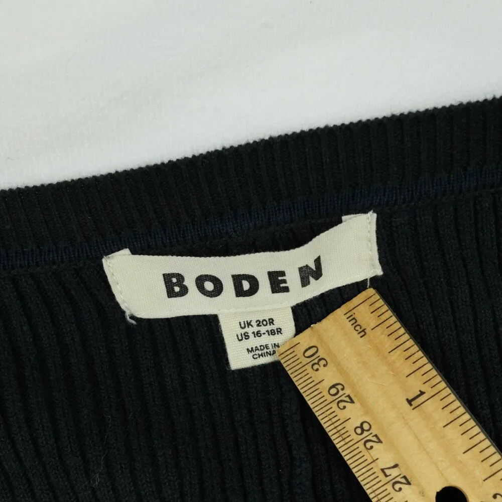 Boden Pleated Knit Dress Navy Size 16-18 Workwear Casual Elegant - Picture 10 of 11